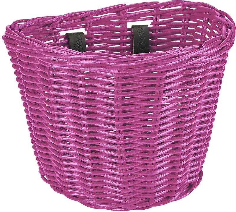 Electra Rattan Small Front Basket - Hot Pink 1