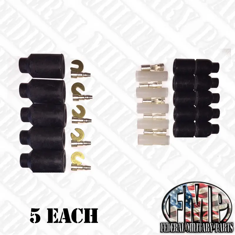Electrical Rubber Shell Connectors - Male / Female - 5 Each - Connectors - Humvee M998 M925 M1038 Hmmwv Deuce 6X6 Ms27142-3 Ms27144-2 1