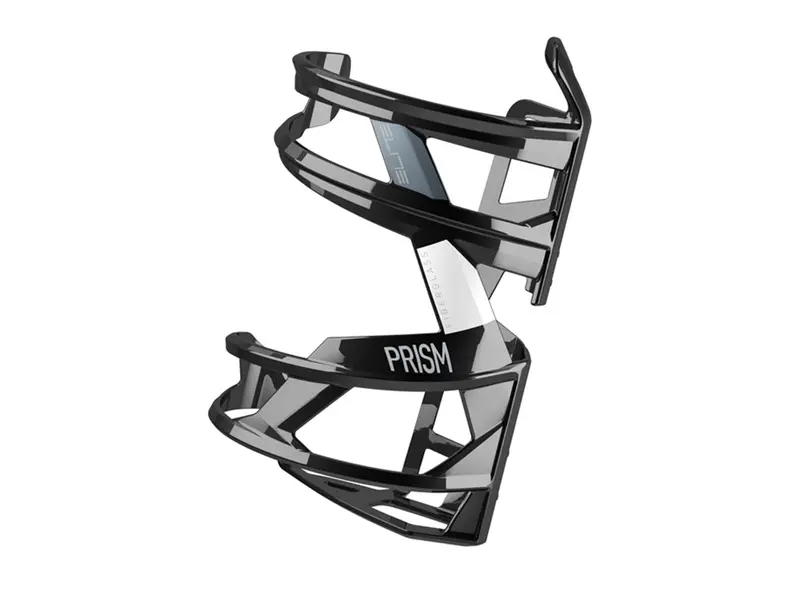 Elite Prism Water Bottle Cage - Black-Glossy White 1