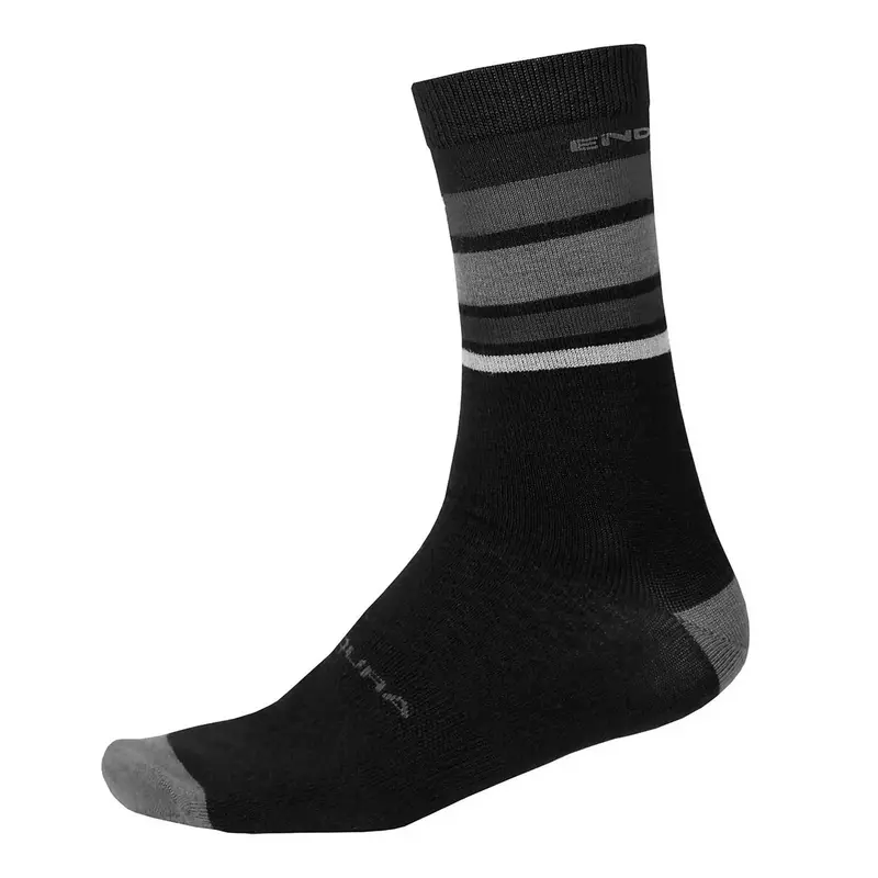 Endura Baabaa Merino Stripe Sock - Matt Black 1