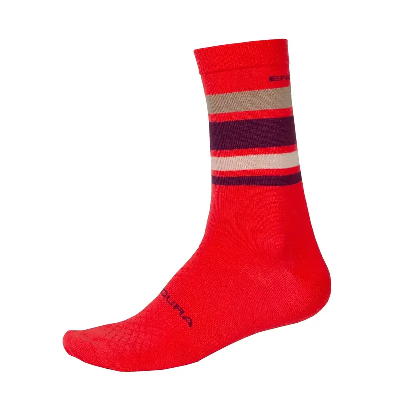 Endura Baabaa Merino Stripe Sock - Pomegranate 1