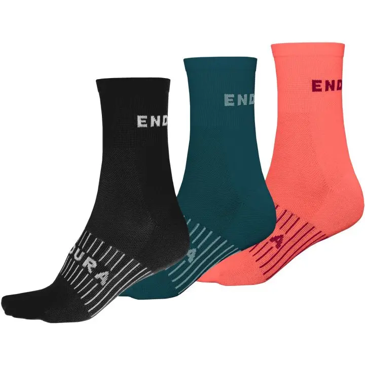 Endura Coolmax Race Sock - Triple Pack - Womens - Black 1