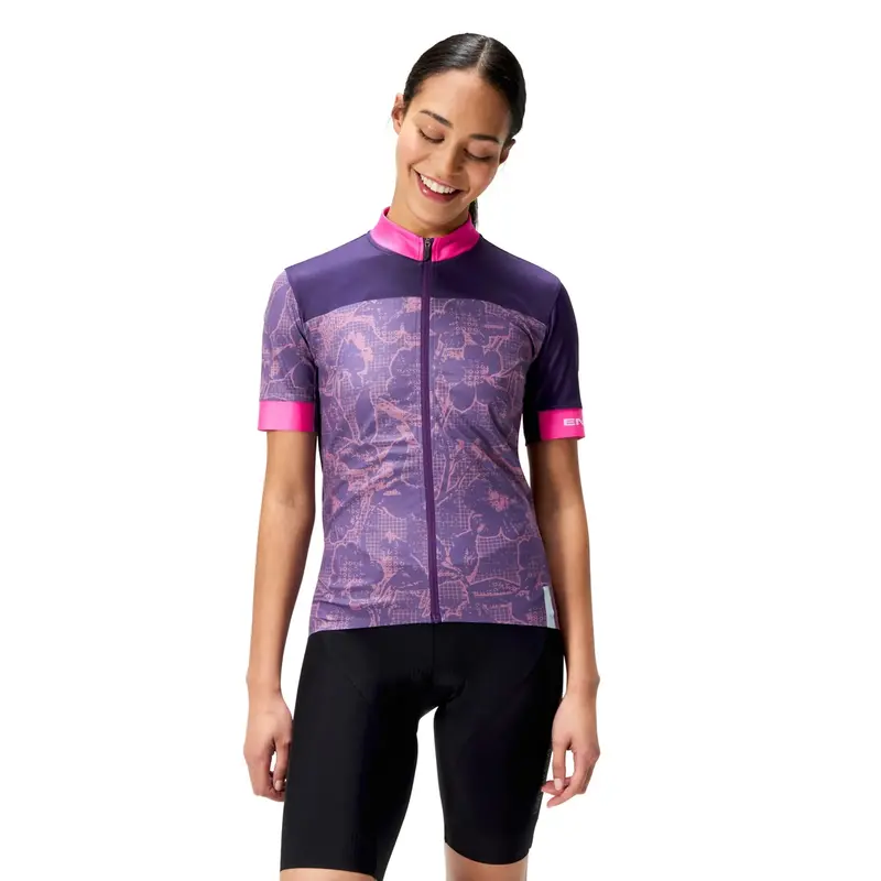 Endura Fs260 Floral Block Short Sleeve Road Jersey - Womens - Bramble 3