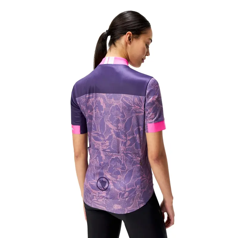 Endura Fs260 Floral Block Short Sleeve Road Jersey - Womens - Bramble 4