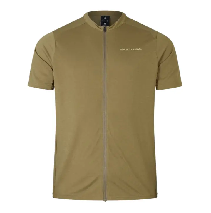 Endura Loop Short Sleeve Zipped Mtb Jersey - Tweed Green 1