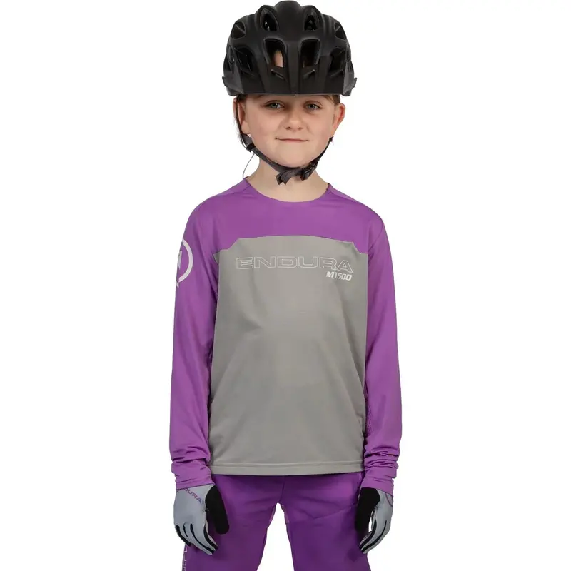 Endura Mt500 Burner Long Sleeve Mtb Jersey - Kids - Thistle 2