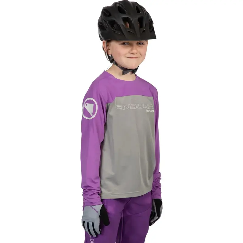 Endura Mt500 Burner Long Sleeve Mtb Jersey - Kids - Thistle 3