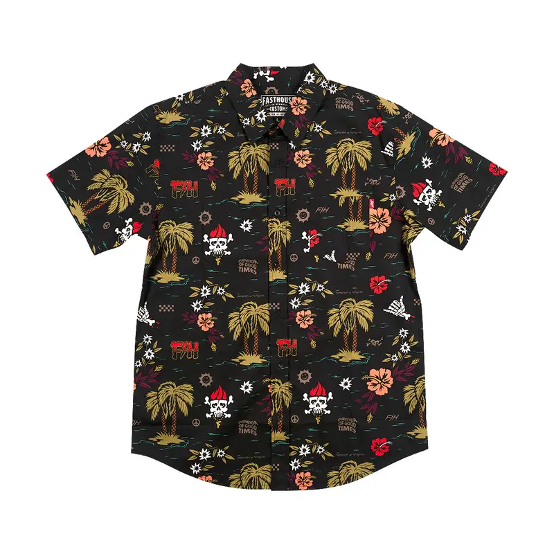Fashouse Tribe Short Sleeve Button-Up Shirt - Youth - Black 1