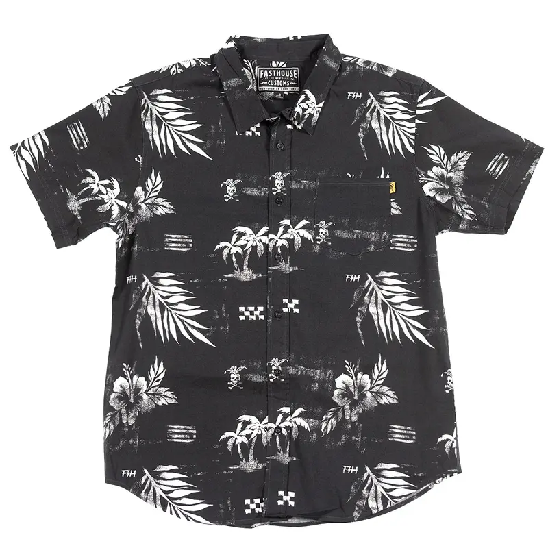 Fasthouse Alani Short Sleeve Button Up Shirt - Black 1