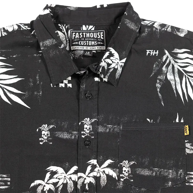 Fasthouse Alani Short Sleeve Button Up Shirt - Black 4