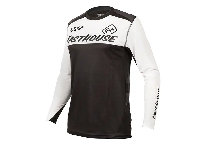 Fasthouse Alloy Block Long Sleeve Mtb Jersey - White-Black 1