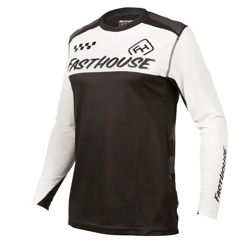 Fasthouse Alloy Block Long Sleeve Mtb Jersey - Youth - Silver-Charcoal 1