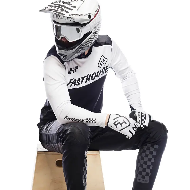 Fasthouse Alloy Block Long Sleeve Mtb Jersey - Youth - Silver-Charcoal 2