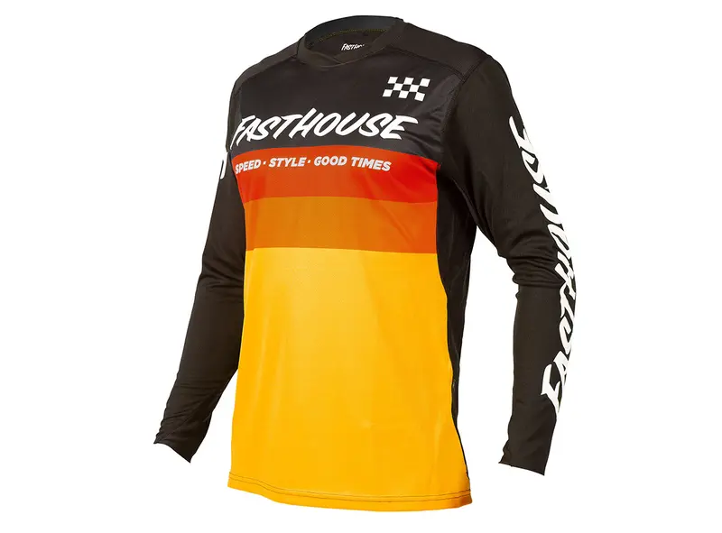 Fasthouse Alloy Kilo Long Sleeve Mtb Jersey - Youth - Black-Yellow 1
