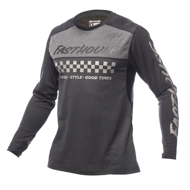 Fasthouse Alloy Mesa Long Sleeve Mtb Jersey - Heather Charcoal-Black 1