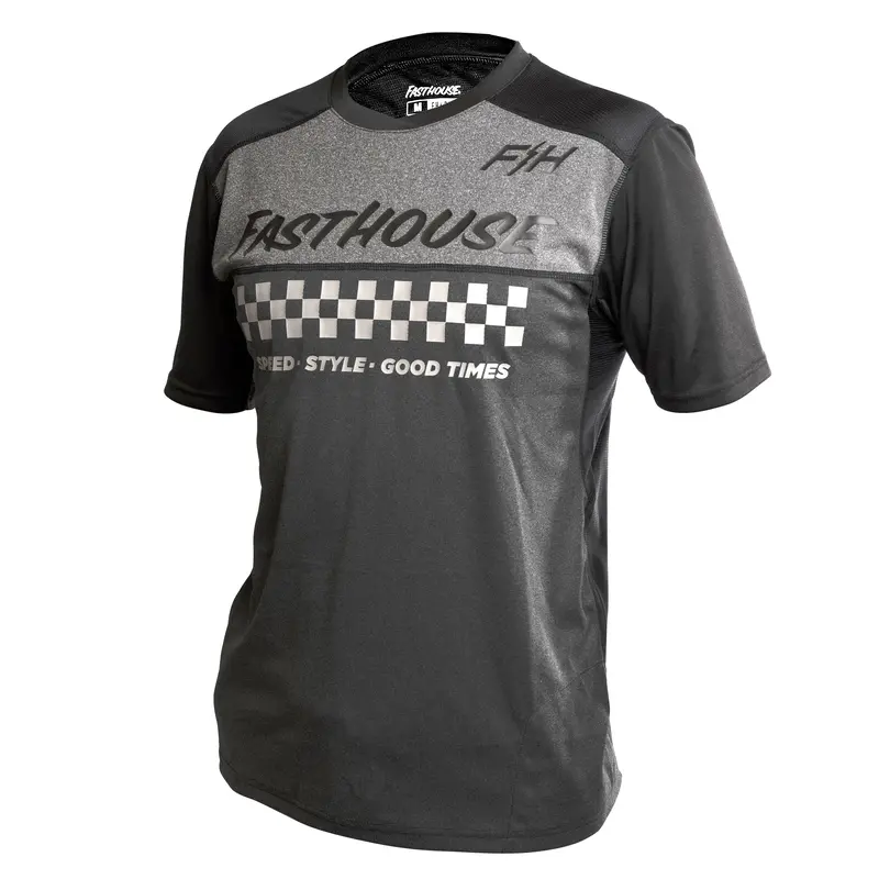 Fasthouse Alloy Mesa Short Sleeve Mtb Jersey - Youth - Heather Charcoal-Black 1