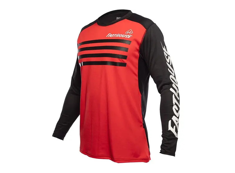 Fasthouse Alloy Stripe Long Sleeve Mtb Jersey - Red 1
