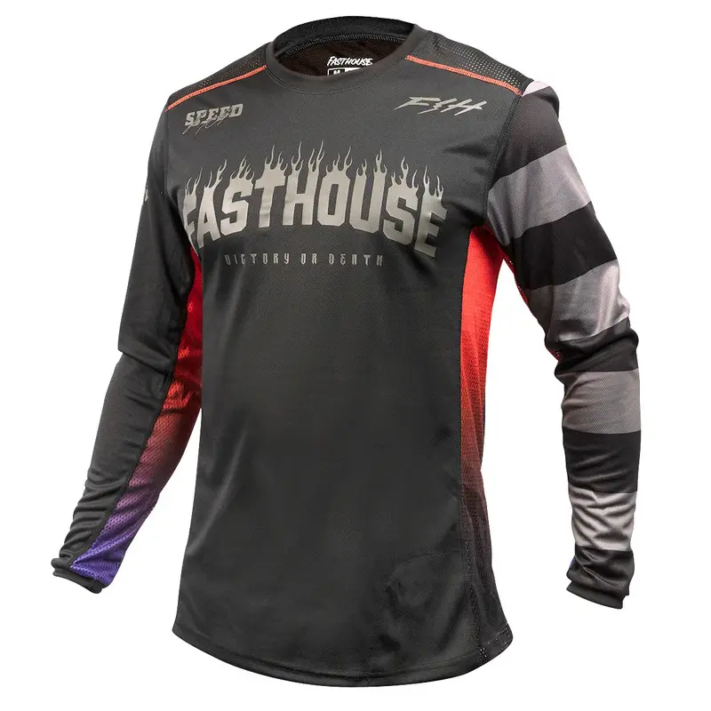 Fasthouse Burn Free Classic Long Sleeve Mtb Jersey - Black 1
