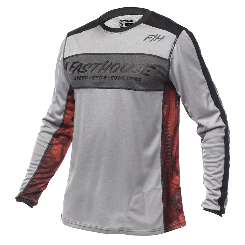 Fasthouse Classic Acadia Long Sleeve Mtb Jersey - Heather Gray 1