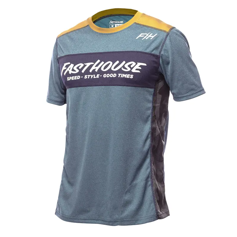 Fasthouse Classic Acadia Short Sleeve Mtb Jersey - Heather Indigo 1