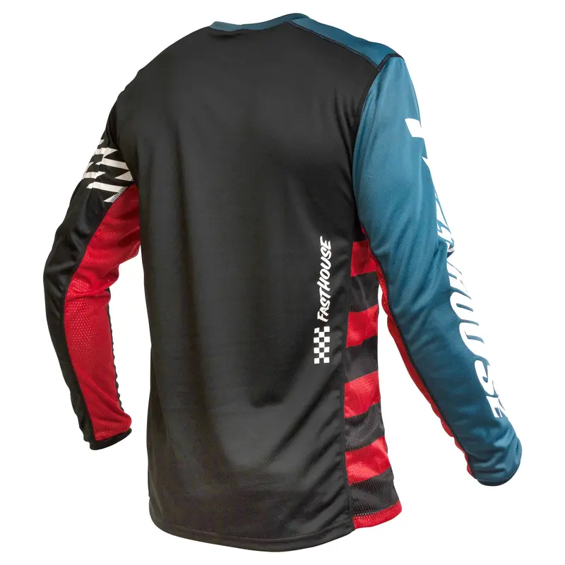 Fasthouse Classic Velocity Long Sleeve Mtb Jersey - Black-Indigo 2
