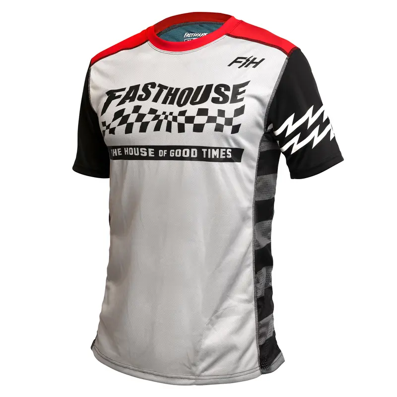 Fasthouse Classic Velocity Short Sleeve Mtb Jersey - Silver-Indigo 1