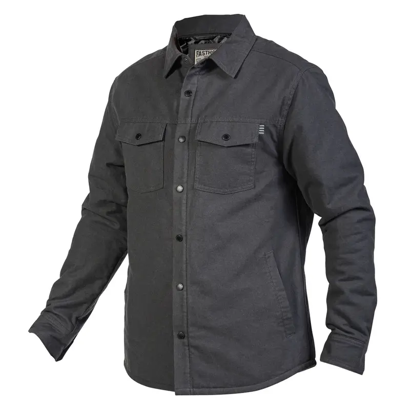 Fasthouse Elysian Quilted Flannel Shirt - Charcoal 1