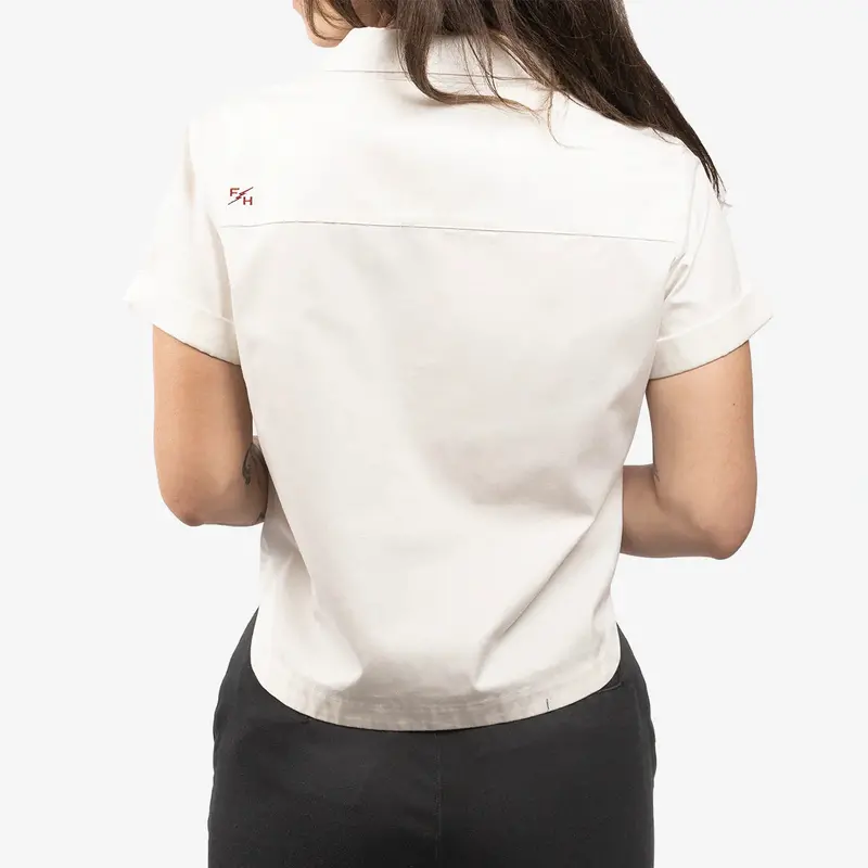 Fasthouse Garage Talk Short Sleeve Button Up - Womens - Off White 2
