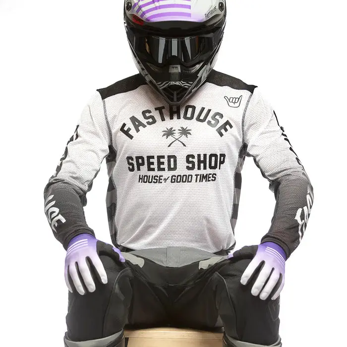 Fasthouse Grindhouse Air Cooled Asher Jersey - White-Black 3
