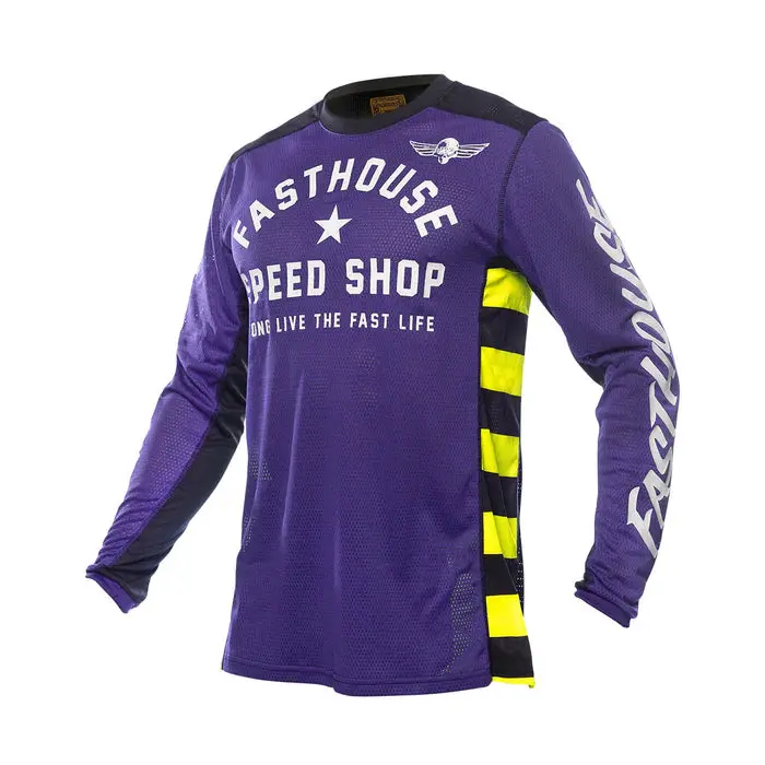 Fasthouse Grindhouse Air Cooled Originals Jersey - Youth - Purple-Black 1