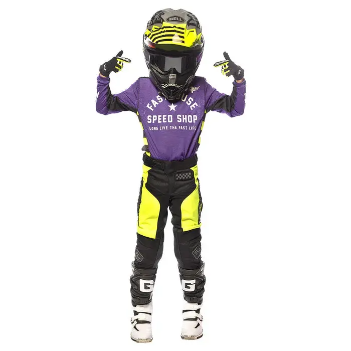 Fasthouse Grindhouse Air Cooled Originals Jersey - Youth - Purple-Black 3