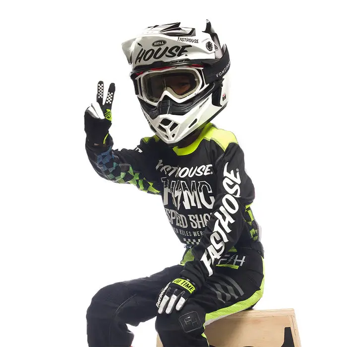 Fasthouse Grindhouse Brute Jersey - Youth - Black-High Viz 3