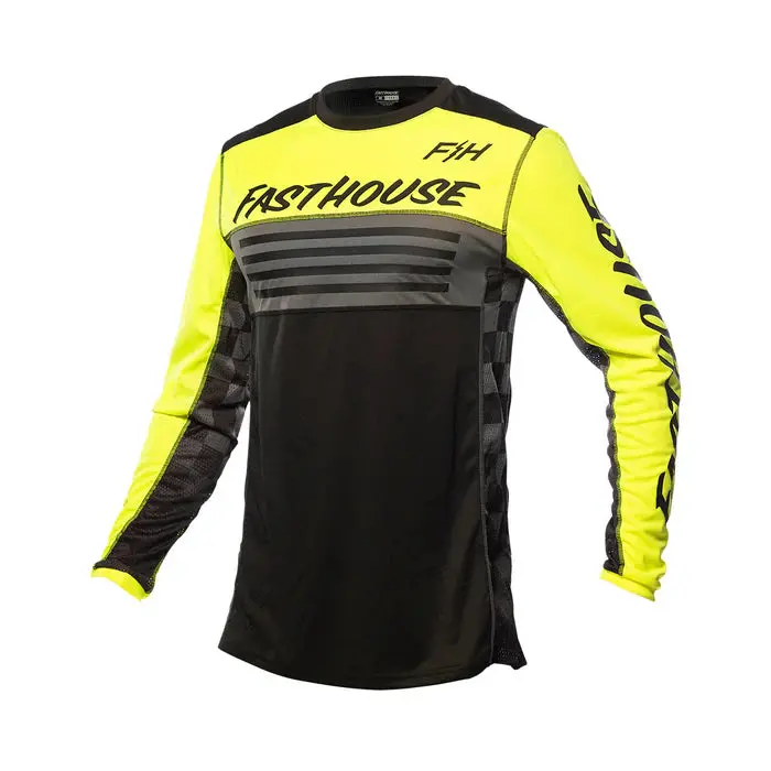 Fasthouse Grindhouse Omega Jersey - Youth - High Viz-Black 1