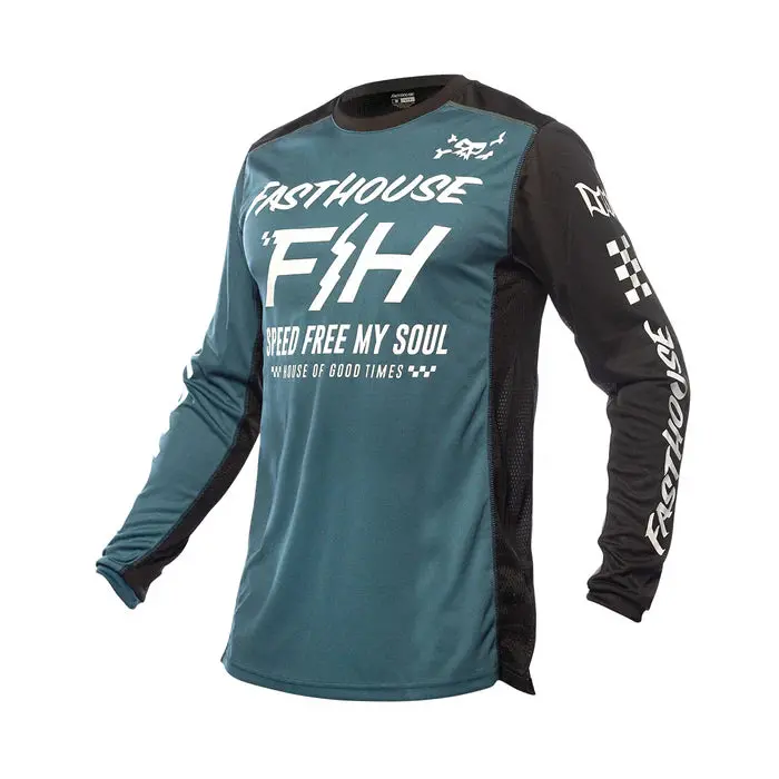 Fasthouse Grindhouse Slammer Jersey - Youth - Blue-Black 1