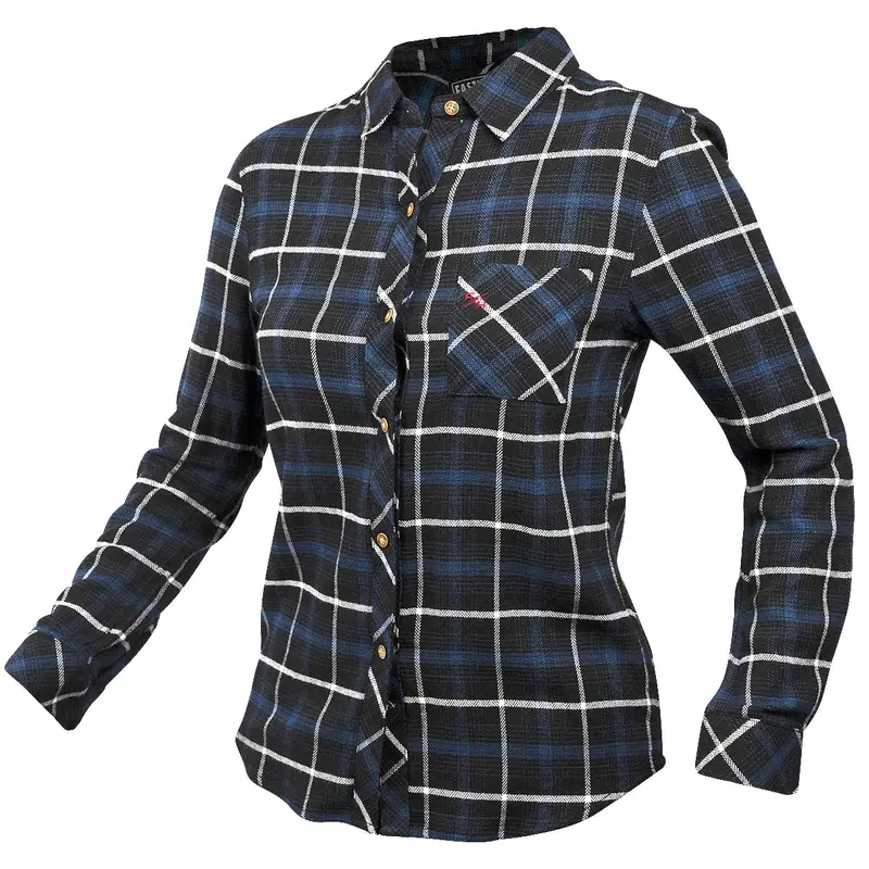Fasthouse Honey Flannel Shirt - Womens - Dust Blue-Black 1