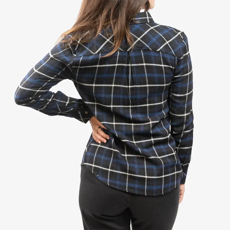 Fasthouse Honey Flannel Shirt - Womens - Dust Blue-Black 3