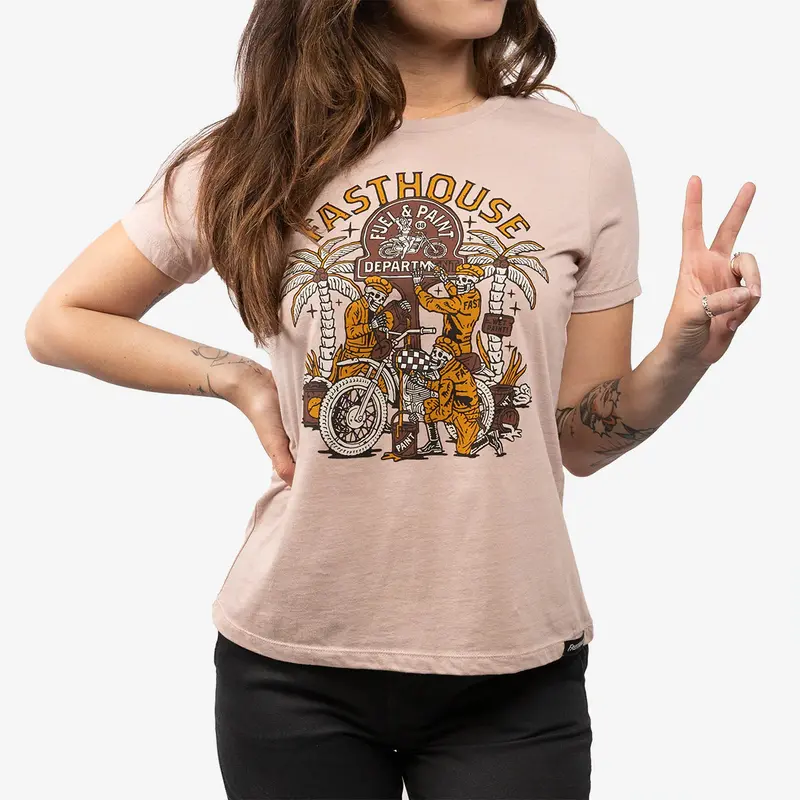 Fasthouse Macabre Tee - Womens - Heather Pink Gravel 3