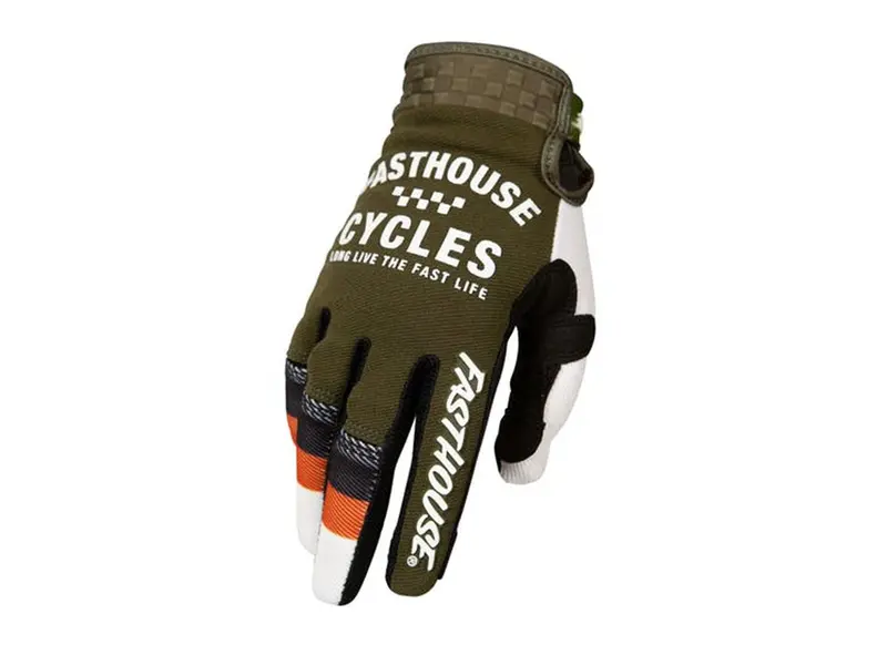 Fasthouse Pacer Mtb Glove - Youth - Olive-White 1