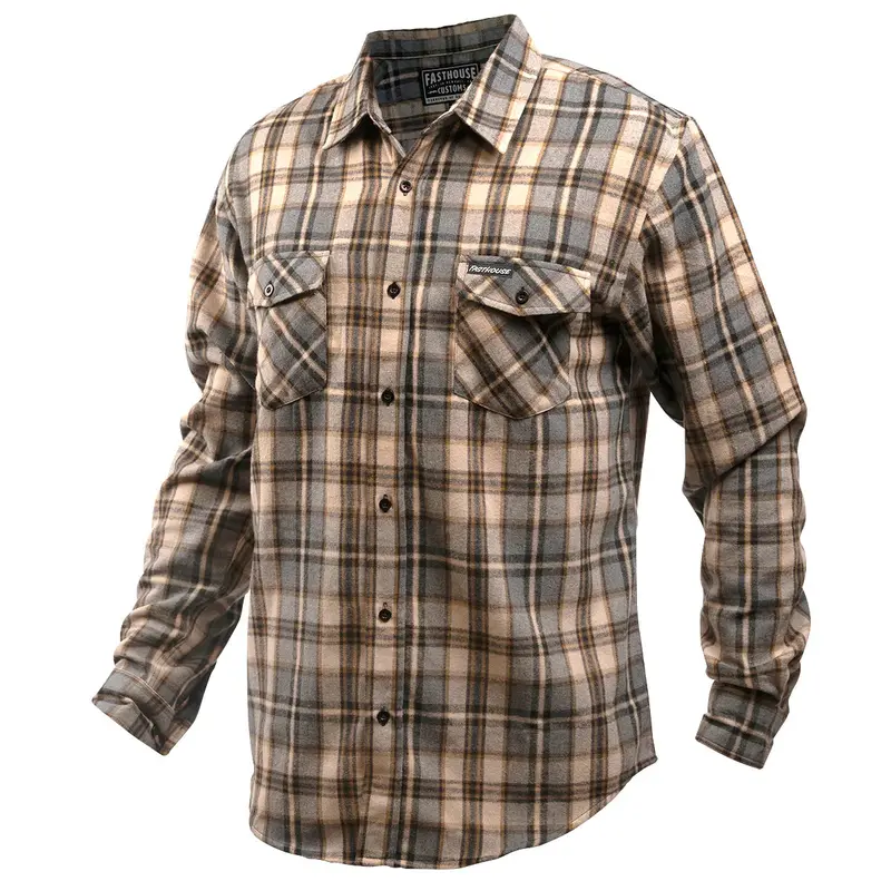 Fasthouse Saturday Night Special Flannel Shirt - Beige 1