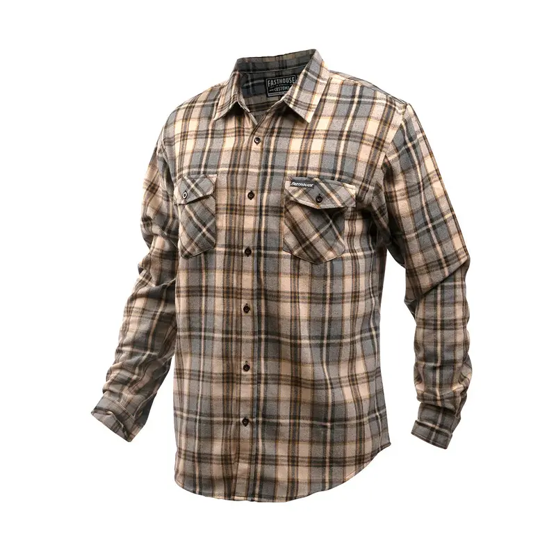 Fasthouse Saturday Night Special Flannel Shirt - Youth - Beige 1