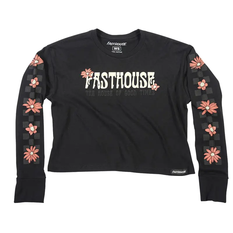 Fasthouse Serene Long Sleeve Crop Tee - Womens - Black 1