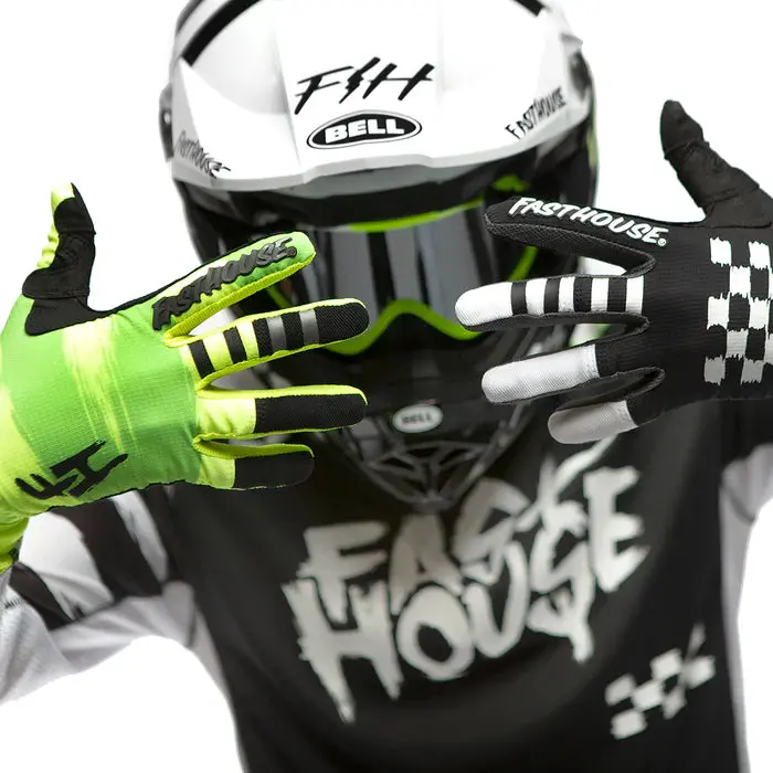 Fasthouse Speed Style Jester Glove - Hi Viz-Black 4