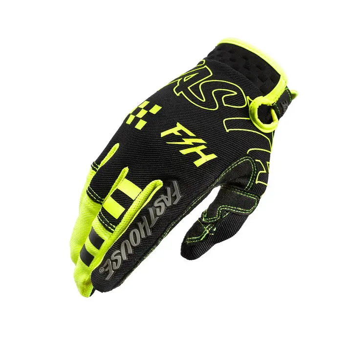 Fasthouse Speed Style Riot Glove - Youth - Black-Hi Viz 1