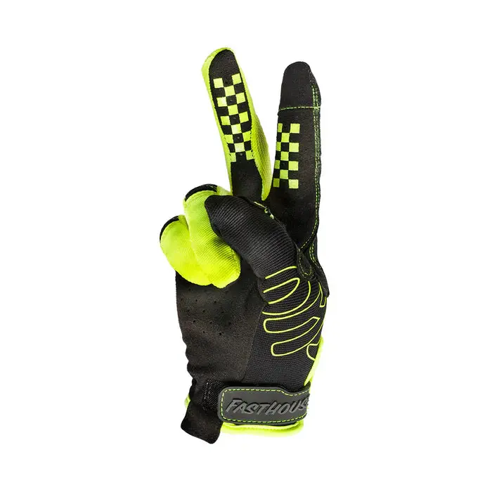 Fasthouse Speed Style Riot Glove - Youth - Black-Hi Viz 2