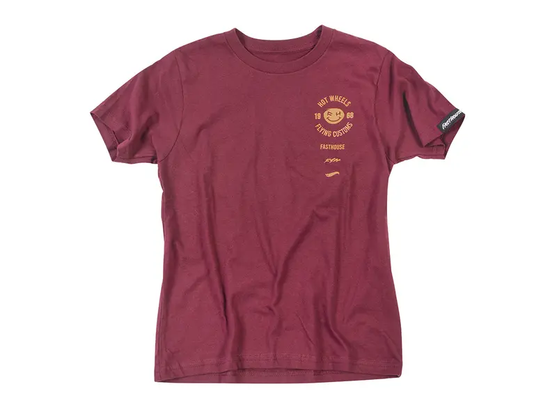 Fasthouse Stacked Hot Wheels Tee - Maroon 1