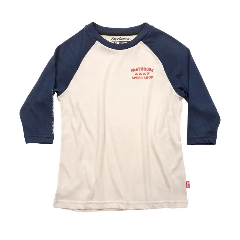 Fasthouse Swift Raglan Tech Tee - Youth - Mignight Navy-Cream 1