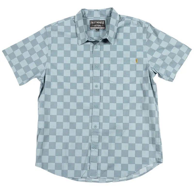 Fasthouse Winston Short Sleeve Button Up Shirt - Blue 1