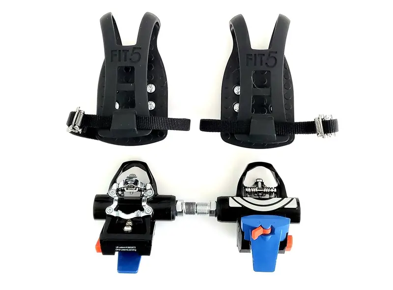 Fit5 Indoor Cycling Pedals - Black-Blue-Orange 2