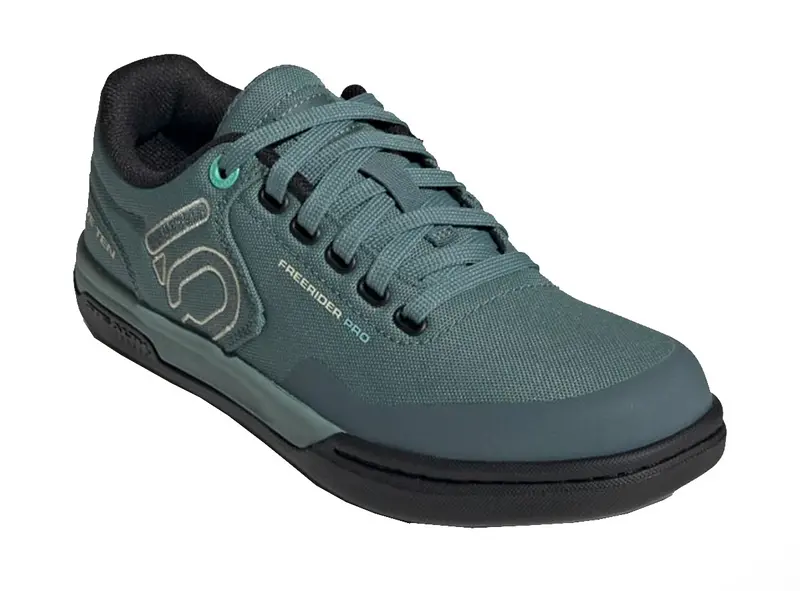 Five Ten Freerider Pro Canvas Flat Pedal Shoe - Womens - Hazy Emerald-Acid Mint-Core Black - 2022 1