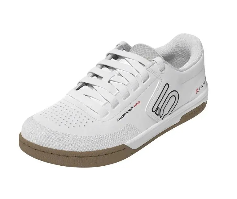 Five Ten Freerider Pro Flat Pedal Shoe - Ftwr White-Core Black-Red 1